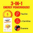 TEAZEN Energy Drink Powder, 70mg Natural Caffeine with Black Tea Extract, Taurine & L-Carnitine, Sugar-Free Energy Mix for Focus & Endurance, 10 On-the-Go Packets, 1.76oz