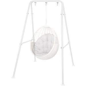 Swing Stand Only, Heavy Duty Hammock Stand, Metal Swing Stand Frame, Max Load 330lbs Portable Hammock Frame for Indoor or Outdoor, Patio and Backyard (Hammock Chair not Included) (White)