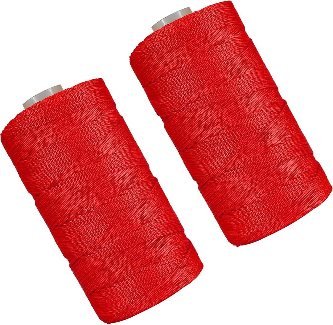 2 PCS 200g Summer Sun Hat Yarn for Crocheting, Ice Linen Silk Hand Knitting Light Body Yarn, Polyester Hollow Yarn for DIY Summer Cool Hat Shoes Bags Cushions Cell Phone Bags and Car Cushions (Red)