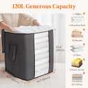 Lifewit Extra Large Blanket Comforter Storage Bags with Reinforced Handles for Bedding, Sheet, Foldable Clothes Storage Containers for King Size Quit, 120L Linen Moving Bag 1 Pack