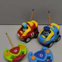 PREXTEX Cartoon Remote Control Car - 2-Pack Police and Race Car Toddler Toys - RC Cars for Kids with Different Frequencies - Easy Remote Control Toy and Thoughtful Gifts for Boys and Girls