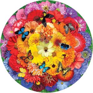 Springbok 500 Piece Round Jigsaw Puzzle Colorful Bloom - Made in USA (Multi)