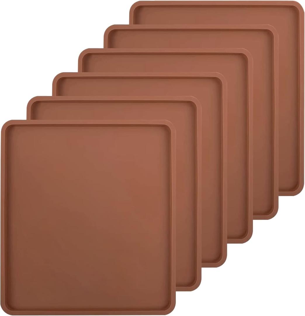 6 Pack Silicone Dehydrator Trays Compatible with Cosori CP267-FD, Nonstick Silicone Drye Sheets with Edge, Multi-purpose Reusable for Jerky, Fruit, Meat, Herbs, Vegetables, Crackers