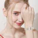 Beebeecraft 180Pcs 3 Hole Spacer Beads Silver Metal Multi Strand Bead Connector with Rhinestones Rectangle Bridge Spacers for Jewelry Making Multilayer Bracelet