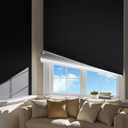 Portable Blackout Curtains for Bedroom, Easy Install No Drill Blackout Shades&Blinds for Indoor Windows with Upgraded Hook&Loop Tapes,100% Black Out Window Cover for Nursery/Travel/Dorm (42"x60"Black)