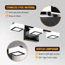 LED Modern Bathroom Light Fixtures, 3-Light Dimmable Vanity Lights with 5 Color Modes, Matte Black Acrylic Bathroom Wall Lighting Fixtures Over Mirror, 2700K- 6500K Adjustable, 18 Inch, ETL Listed