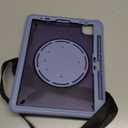 BATYUE Case for iPad Air 11 Inch M3/M2 (2025/2024), Air 5th/4th 10.9 Inch (2022/2020), Pro 11" 4th/3rd/2nd/1st, Shockproof Cover with 360 Rotating Stand, Pencil Holder, Shoulder Strap, Lavender Grey