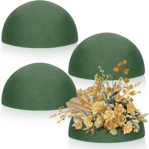 BOHUIZ 4Pcs Half Ball Floral Foam Block, Green Wet Dry Flower Foam 5.51x2.76 Inch Florist Foam for Fresh or Artificial Plant Floral Arrangement and Wedding Birthdays, Home DIY Craft Decor