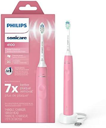 Philips Sonicare 4100 Rechargeable Electric Toothbrush, with Pressure Sensor, 2 Intensity Settings, SmarTimer and QuadPacer, 14-Day Battery Life, Deep Pink, Model HX3681/26 Philips Sonicare 4100 Rechargeable Electric Toothbrush, with Pressure Sensor, 2 Intensity Settings, SmarTimer and QuadPacer, 14-Day Battery Life, Deep Pink, Model HX3681/26