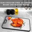 Extra Large Titanium Cutting Board for Kitchen with Juice Groove, Non Toxic 2-in-1 Cutting Boards for Chopping, Serving, Bread, Meat, Veggies, Pure Titanium and Wheat Straw PP, 17 x 12 inch
