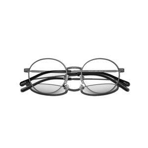 Polo Ralph Lauren Men's PH1217 Round Prescription Eyewear Frames, Semishiny Dark Gunmetal/Demo Lens, 52 mm
