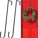 12" Wreath Hangers for Front Door,2 Pack Wreath Door Hanger,Non Scratch Over The Door Hooks Halloween Christmas Easter Decorations Welcome Sign for Front Door Dcor, Slim Hangers