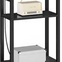 TUTOTAK Narrow Side Table with Charging Station,Small End Table with USB Ports and Outlets, Skinny Sofa Table, Slim Nightstand, Living Room, Bed Room, Black TB01BK079, 3-Tier7.9"D x 15.8"W x 26"H
