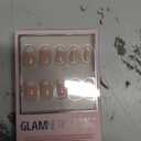 Glamnetic Press On Nails - Love Preserved Spring Nails | Short Oval Fake Nails in Semi-Transparent Base with White Floral Tips in a Glossy Finish | 15 Sizes - 30 Nail Kit with Glue