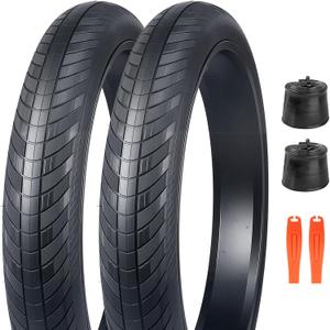 1/2 Pack 20/24/26x3.0 Fat Bike Tires ebike Tires with Tubes MTB Heavy Duty Wear-Resistant E-Bike Mountain Snow Bike Tire 20/24/26 x 3 Fat tireBlack