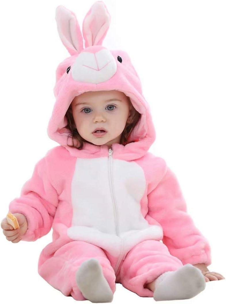 OLLULL Baby Animal Costumes Unisex Toddler Outfit Halloween Dress Up Romper (3-4T/Height 39"-42", Bunny)