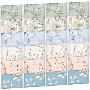 24 Packs Travel Size Tissue Pocket Slim Pack Facial 3 Ply Wallet Size Pocket Tissues for Travel Wedding Party Favors, 6 Styles(Colored Flowers)