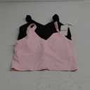 PURE CHAMP 2pk Sports Bras for Women Medium Support Crop Tops Tank Top for Women Camisole Cami Workout Tops Removable Padding (Black & Pink) M