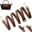 SOPROM Crossbody Strap for Longchamp Mini Bag, Strap Kit for Long Champ Le Pliage(Width:11mm,Color:Brown&Gold)