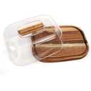 Small Wooden Cake Stand with Lid, Acacia Wood Pastry Display Tray for Cupcake, Cheese, Desserts, Fruits – Elegant Serving Platter with Cover for Parties and Kitchen