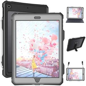 Transy for Waterproof iPad 10.2 Case, Waterproof iPad 9th /8th/7th Generation Case Built-in Screen Protector, Full Body Shockproof Protection Case with Strap for iPad 10.2 inches 2021/2020/2019