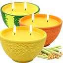 Citronella Candles Outdoor, Natural Soy Wax Candles for Patio, 3 Packs 90 Hours Long Burning Citronella Scented Candle Set for Home, Garden, Yard, Outdoor, Camping, Party, Indoor, 4.23oz Each, 2-Wick