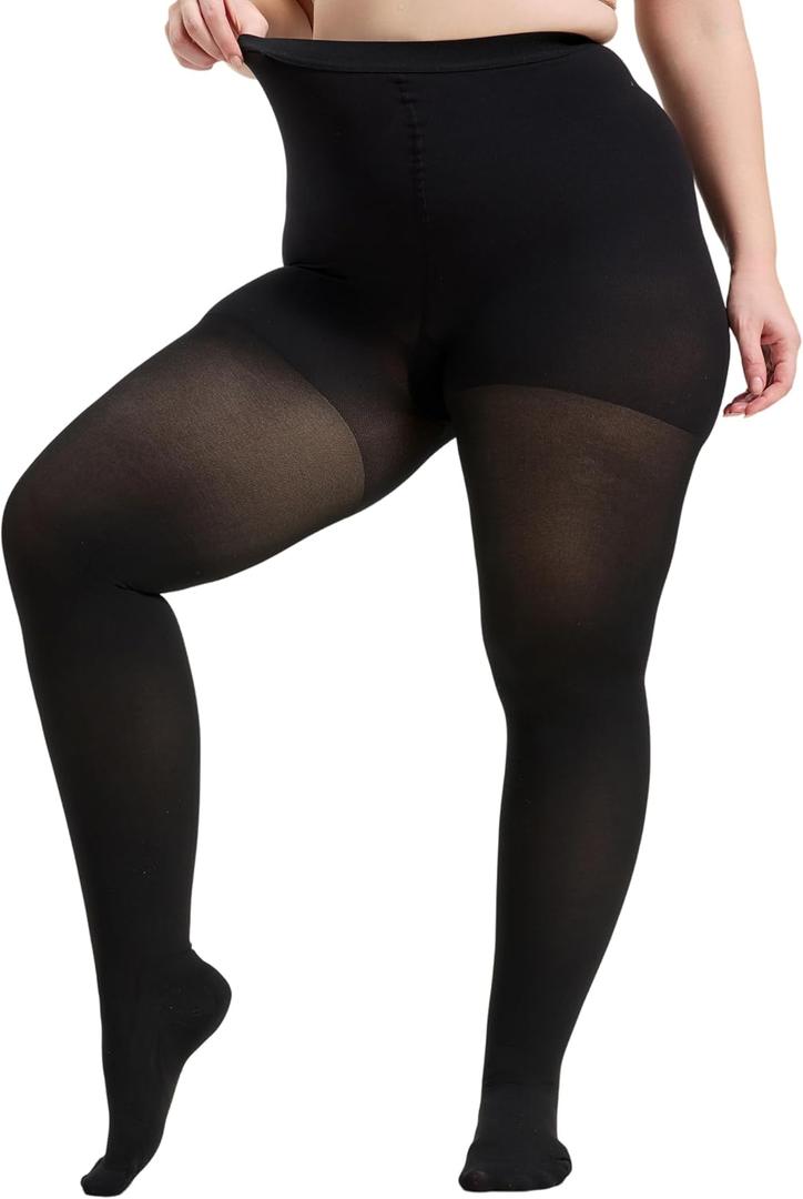 Plus Size Compression Tights for Women 20-30 mmHg with Closed Toe - Womens Graduated Compression Pantyhose for Swelling, Sclerotherapy, Pregnancy Circulation - Black, 5X-Large