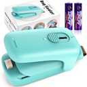 Mini Bag Sealer, Handheld Vacuum Heat Sealer and Cutter, Portable Chip Bag Resealer Sealing Machine for Snack Plastic Fresh Bags Cookies Green - Battery Not Included (Green)