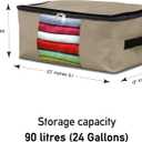 Covers & All Storage Bags, 90 litres Large size Space Saver bags Heavy Duty Storage Organizer Multipurpose, 12 Oz Waterproof UV-Resistant & Tear-Proof (23"L x 17"W x 14"H Inches, Beige, Pack of 3)
