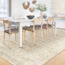 6x9 Area Rugs for Living Room: Washable Moroccan Geometric Boho Rug Farmhouse Non Slip Stain Resistant Large Rug Low Pile Soft Carpet for Bedroom Dining Room Home Office Children Room (Beige,6'x9')