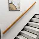 Wooden Stair Handrail, Single Piece Handrails, Complete Kit with Metal Bracket, Safety Anti-Slip Wall Stair Rail for Indoor Elderly Children, for Bars Lofts Kindergarten Guardrail Corridor