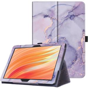 Famavala Folio Case Compatible for 10.1" Fire HD 10 Tablet (11th/13th Generation, 2021/2023 Released), Slim Cover with Auto Wake/Sleep, Lenovo M10 2023 Tab (Purple Marble)