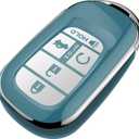 Tukellen for Honda Key Fob Cover, Premium Soft TPU Full Protection Key Fob Case for 2022 2023 2024 2025 2026 Passport Accord Civic HR-V CR-V Pilot Smart 4/5-Buttons Key Protector (Storm Blue)