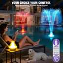 2026 Pool Fountain with Remote,Rechargeable Floating Pool Fountains with 10 Light Show,Pool Water Fountain Pump with Anchor,3 Spray Modes Swimming Pool Fountains for Inground Above Ground Pool-White