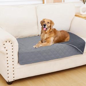 Smiry Waterproof Dog Blanket, Reversible Dog Bed Cover Pet Blanket, Soft Pet Couch Covers for Sofa Washable, Bed Couch Sofa Furniture Protector for Puppy Cat Kids (30"x53", Grey/Dark Grey)