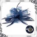 dressfan Womens Fascinator Hat Headpiece 20s Vintage Wedding Hair Accessories for Derby/Wedding/Cocktail/Tea Party (Blue, S)