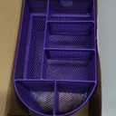 EasyPAG Mesh Pen Holder Desk Organizer with Drawer Stationery Supplies Organizer for Dorm School 9 Compartments Workspace Desk Accessories Organization for Office, Purple