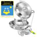 Eye Wash Station with Cover, Wall Mount Eyewash Station OSAH Approved, Stainless Steel Plumbing Eye Washing Unit, with Dual Spray & Mirror, NPT Threaded, Industrial& Commercial Grade Eye Wash Station