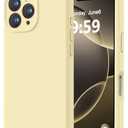 LOVE 3000 Designed for iPhone 16 Pro Max Case, Premium Silicone with [Soft Anti-Scratch Microfiber Lining] Shockproof Protective Phone Case for Men Women Girls 6.9", Creamy Yellow