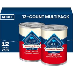 Blue Buffalo Homestyle Recipe Beef Adult Wet Dog Food, 12.5 oz, 12 ct, Best By: 2026 AUG 04