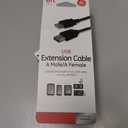 GE home electrical GE 6 ft. USB Extension Cable, Extend the Length of a USB Cable, USB-A Male to USB-A Female, for Laptop, Printers, USB Hubs, and More, Black, 34505