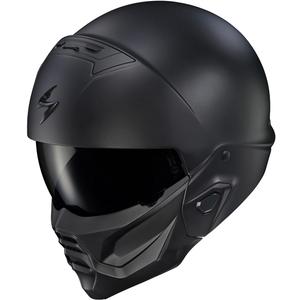 ScorpionEXO Covert 2 Open Face 3/4 Full Mode Motorcycle Helmet Bluetooth Ready Speaker Pockets Interchangeable Mouth Cover DOT Approved Solid (Matte Black - X-Large)