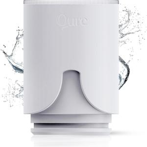 Qure Skincare Faucet Filter Refill - Replacement Cartridge for Faucet, 99% Chlorine Reduce, Clinically Tested - White, 3-Month Supply (1 Piece)