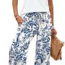 WIHOLL Two Piece Set for Women Summer Spring Outfits Cruise Travel Airport Beach Vacation Mock Neck Wide Leg Pants Set.XL
