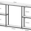 WOHOMO Console Table,Small Modern Entryway Table for Entry,3-Tier Long Sofa Table Behind Couch for Living Room,Entrance,White Marble(63 inch)