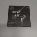 SHEZI [Upgraded 2.0] 4-in-1 Short USB C Cable 60W 0.6FT Fast Charging [480Mbps Data Sync] Flat Nylon Braided Charger Cord Combo, USB A/C to C/L Multi Charge Cable for iPhone/iPad & Most Devices, Grey