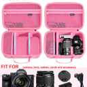RAIACE Hard Case Compatible with Sony Alpha 7 II III IV/7R V Camera, for Nikon, for Canon, for Pentax and More. Large Capacity With Mesh Pocket for Lens, Charger, Cables, Cards and Accessories.-Pink
