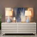 Blue Table Lamps Set of 2, 19.3" Modern Bedside Table Lamp for Bedroom Nightstand, Cute Table Lamps for Living Room, Office Desk, End of Table