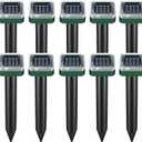 10 Pack Mole Repellent Solar Powered,Snake Repellent Ultrasonic, IP 65 Waterproof Ultrasonic Deterrent Stakes,Get Rid for Moles,Voles,Gophers,Squirrels, Voles, Skunks in Yard, Lawn, and Garden