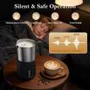 Electric Milk Frother and Steamer, 4-in-1 Instant Milk Steamer for Coffee, Latte, Cappuccino, Hot Chocolate, Automatic Hot & Cold Milk Foamer, Stainless Steel Detachable Cup, Quiet, Dishwasher Safe